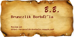 Brunczlik Borbála névjegykártya