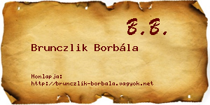Brunczlik Borbála névjegykártya